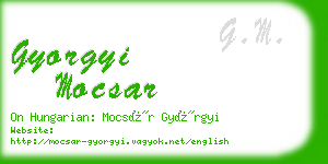 gyorgyi mocsar business card